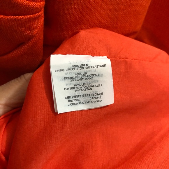 J. Crew linen sleeveless dress red orange colour - Picture 7 of 7